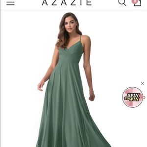 NWT Azazie avelina bridesmaid dress eucalyptus